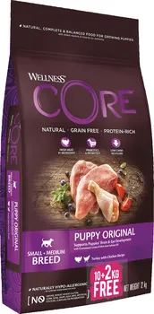 Krmivo pro psa Wellness Pet Food Core Puppy Small/Medium Breed Chicken/Turkey