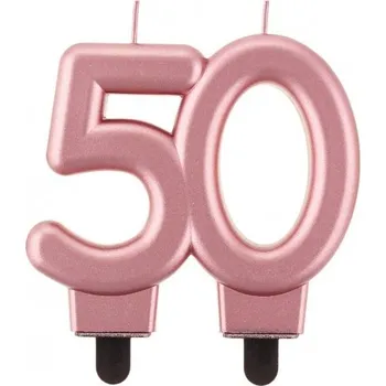 Dortová svíčka Svíčka na dort č. 50, rose gold