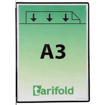 Kancelářský nábytek Závěsný rámeček s kapsou Tarifold, A3, otevřený shora, černý, 10 ks