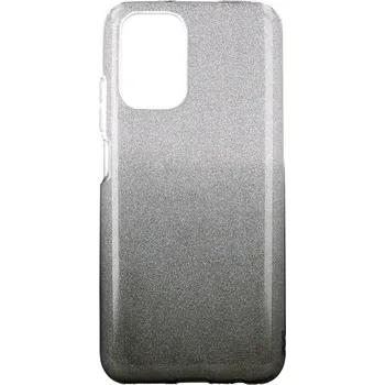 Pouzdro na mobilní telefon Kryt Xiaomi Redmi 10 glitter stříbrno-černý (obal neboli pouzdro na Xiaomi Redmi 10)