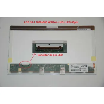 Náhradní displej pro notebook LCD 16.4" 1600x900 WXGA++ HD+ LED 40pin matný povrch