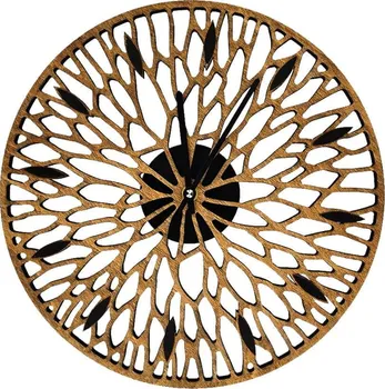 Hodiny Amadea Dřevěné nástěnné hodiny prořezávané hnědé 30 cm