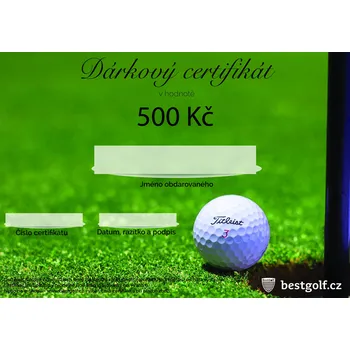 Dárkový potravinový koš Bestgolf Dárkový certifikát pro golfistu v hodnotě 500 Kč Design certifikátu: Jamka