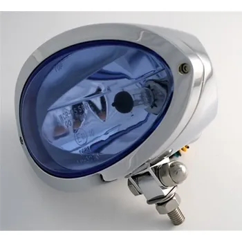 Osvětlení pro motocykl HIGHSIDER moto přední světlo IOWA chrom modré