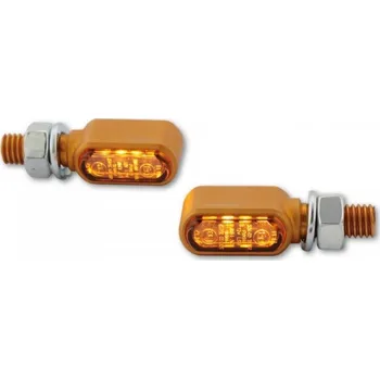 Osvětlení pro motocykl HIGHSIDER LED moto blinkr LITTLE BRONX zlatý