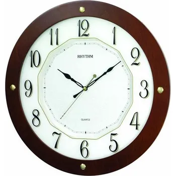 Hodiny Dřevěné hodiny s tichým chodem Rhythm CMG977NR06 + DÁREK ZDARMA