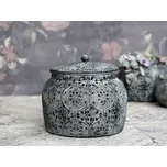 Zinková kovová vintage dóza Vire zinc s víkem - Ø15*13 cm