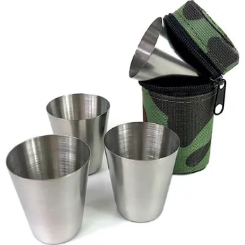 Gadget Cestovní nerezové panáky v army pouzdře 25 ml