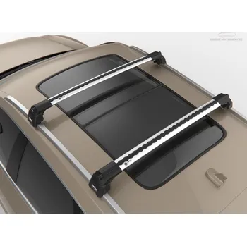 Příčník na automobil Příčníky Turtle Volvo XC60 2017-2026 integrované podélníky, stříbrné tyče (Turtle Air-2 stříbrné aerodynamické tyče)