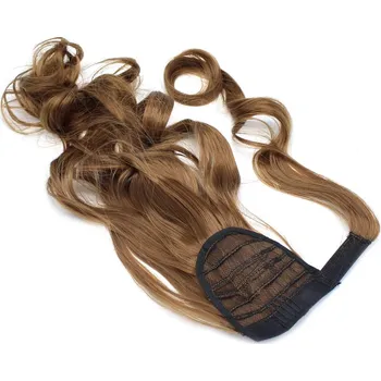 Příčesek Clip culík / cop ze 100% japonského kanekalonu 60cm kudrnatý - středně hnědý