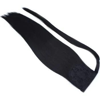 Příčesek Clip culík / cop ze 100% japonského kanekalonu 60cm rovný - černá