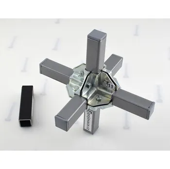 Tesařské kování Spojovače.cz Středová šestistranná spojka jeklu (jaklu) 25x25 mm, typ 11