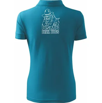 US Marine Devil Dog - Polokošile dámská Pique Polo - 2XL ( Tmavý tyrkys )