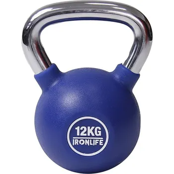 Kettlebell urethanový IRONLIFE 12 kg, MODRÝ