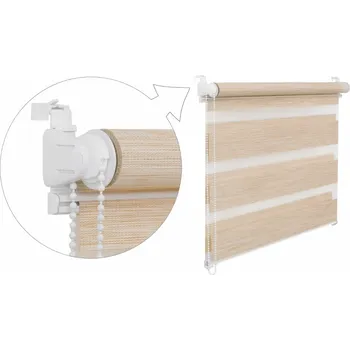 Roleta ZEBRA-SHOP Roleta DEN A NOC / MINI / PREMIUM / krémový melír / BH 13 Barva mechanizmu: šedá, Výška: 150, Šířka: 102