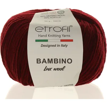 Příze Etrofil Bambino Lux Wool tmavě červená 70316