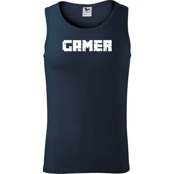 Gamer nápis - Tílko pánské Core - 2XL ( Námořní modrá (velmi tmavá - téměř černá) )