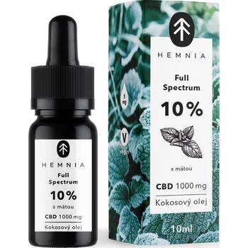 CBD Hemnia Full spectrum CBD Kokosový olej 10% 1000 mg s příchutí máty 10 ml