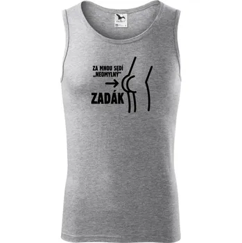 Za mnou sedí zadák - Tílko pánské Core - XL ( Tmavě šedý melír )