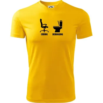 Chlapecké tričko Coding debugging - Dětské triko sportovní (dresovina) - 146 cm/10 let ( Žlutá )