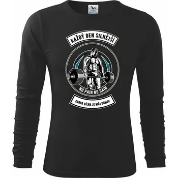 Chlapecké tričko Každý den silnější - Triko dětské Long Sleeve - 122 cm/6 let ( Černá )
