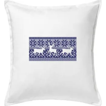 Polštář Jelen ve vánočním vzoru - Polštář 50x50 - 50x50 - Pouze potah ( Bílá )