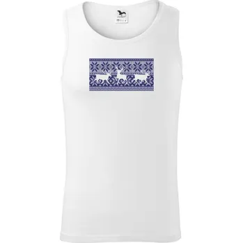 Jelen ve vánočním vzoru - Tílko pánské Core - L ( Bílá )