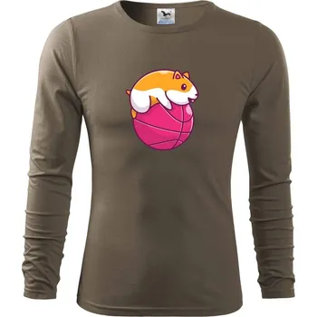 Pánská móda Křeček basketbalista - Triko s dlouhým rukávem FIT-T long sleeve - M ( Army )