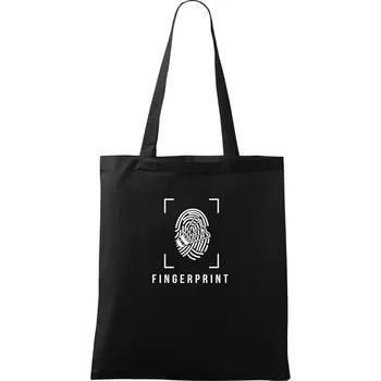 Nákupní taška Badminton Fingerprint - Taška bavlněná - 42 x 38 cm ( Černá )