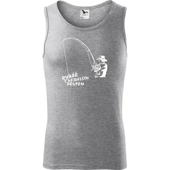 Rybář s nejdelším prutem - Tílko pánské Core - 2XL ( Tmavě šedý melír )