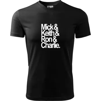 Chlapecké tričko Mick Keith Ron Charlie - Dětské triko sportovní (dresovina) - 122 cm/6 let ( Černá )