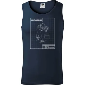 Nákres video game console s joystickem - Tílko pánské Core - 2XL ( Námořní modrá (velmi tmavá - téměř černá) )