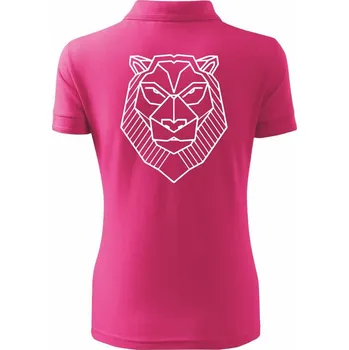 Geometrie - Lev - Polokošile dámská Pique Polo - 3XL ( Purpurová )