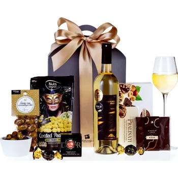 Dárkový potravinový koš Dárkovna s.r.o. - Dárkový koš Zlatá kolekce pro pány