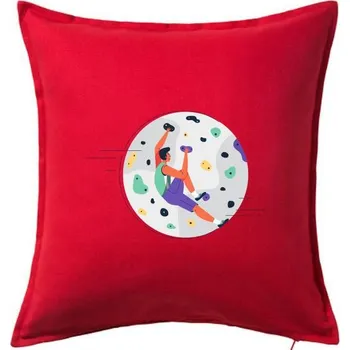 Polštář Lezení na stěně - můj svět - Polštář 50x50 - 50x50 - Včetně výplně ( Červená )