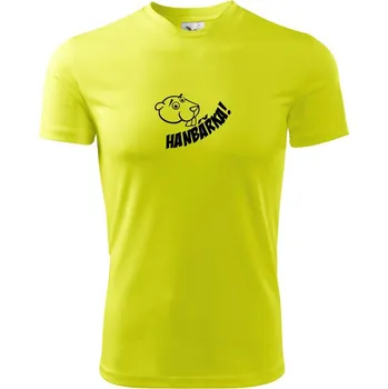 Chlapecké tričko Hanbářka s bobrem - Dětské triko sportovní (dresovina) - 122 cm/6 let ( Neonově žlutá )
