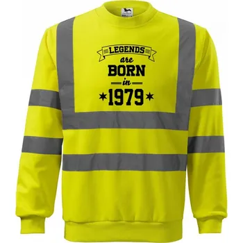 Pánská mikina Legends are born in 1979 - Reflexní mikina - XL ( Neonově žlutá )
