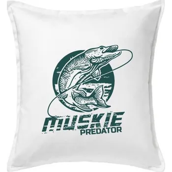 Polštář Muškaření jedna ryba - Polštář 50x50 - 50x50 - Včetně výplně ( Bílá )