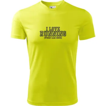 Chlapecké tričko I love running when i done - Dětské triko sportovní (dresovina) - 122 cm/6 let ( Neonově žlutá )