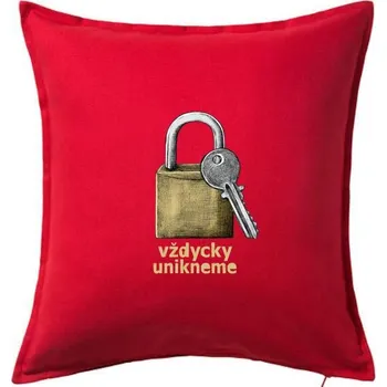 Polštář Vždycky unikneme - Polštář 50x50 - 50x50 - Včetně výplně ( Červená )