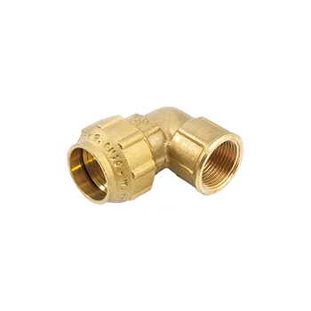 Fitinka GEBO Mosazné svěrné koleno na PE s vnitřním závitem Redukce: 50 x 6/4”