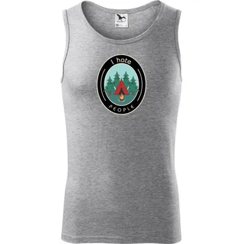 I hate people - stan a les - Tílko pánské Core - XL ( Tmavě šedý melír )