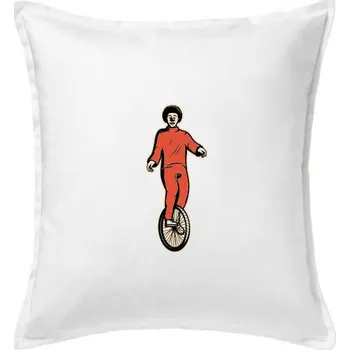 Polštář Klaun na jednokolce - Polštář 50x50 - 50x50 - Pouze potah ( Bílá )