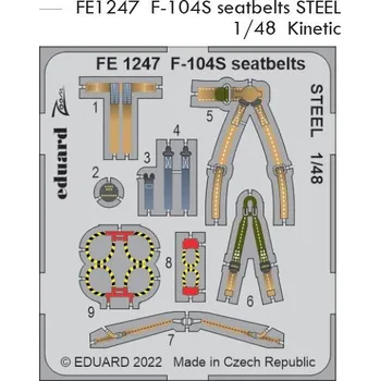 Plastikový model Eduard 1/48 F-104S seatbelts STEEL (KINETIC)