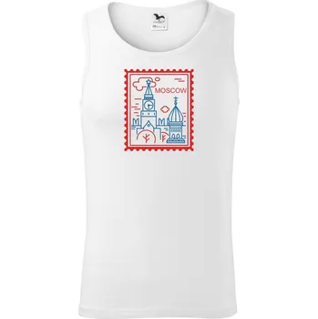 Moskva známka jednoduchá - Tílko pánské Core - M ( Bílá )