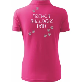 French Bulldogs mom (Francouzský buldoček) (Reflexní tlapky) - Polokošile dámská Pique Polo - 3XL ( Purpurová )