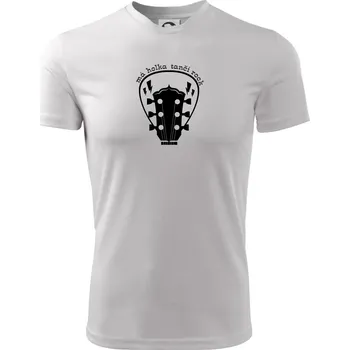 Má holka tančí rock - Dětské triko sportovní (dresovina) - 158 cm/12 let ( Bílá )