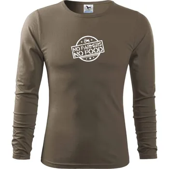 Pánské oblečení No Farmers no Food - Triko s dlouhým rukávem FIT-T long sleeve - S ( Army )