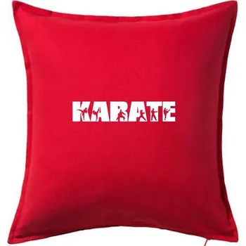 Polštář Karate font - Polštář 50x50 - 50x50 - Pouze potah ( Červená )