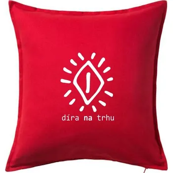 Polštář Díra na trhu - Polštář 50x50 - 50x50 - Pouze potah ( Červená )